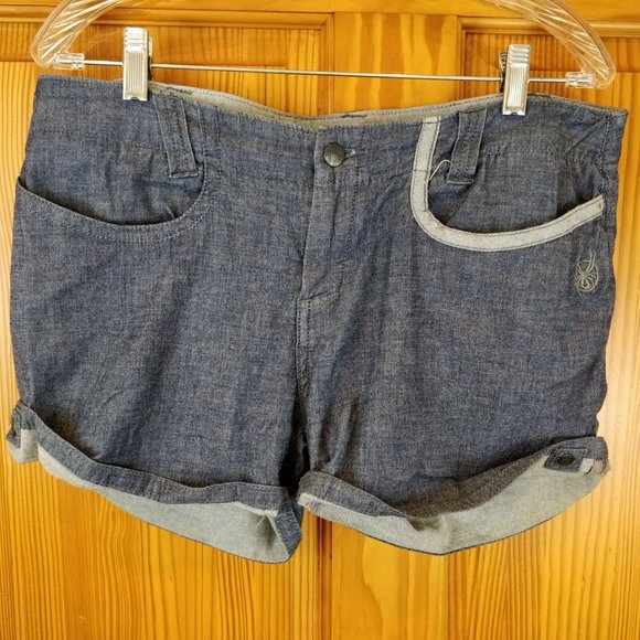 Spyder Widow Chambray Cuffed Hiking Outdoor Walking Shorts LG - Picture 4 of 10
